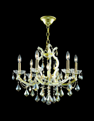 James R. Moder Maria Theresa 6 Light Chandelier IMPERIAL Crystal (Golden Teak)