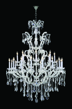 James R. Moder Maria Theresa 24 Light Entry Chand. IMPERIAL Crystal (Golden Teak)