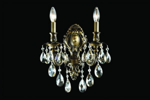 James R. Moder Brindisi 2 Light Wall Sconce IMPERIAL Crystal (Golden Teak)