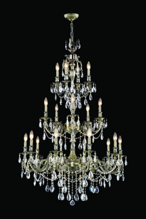 James R. Moder Brindisi 20 Light Entry Chandelier IMPERIAL Crystal (Golden Teak)