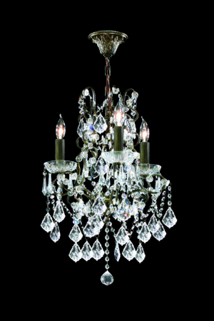 James R. Moder Charleston 3 Light Chandelier SPECTRA CRYSTAL by Swarovski (Clear)