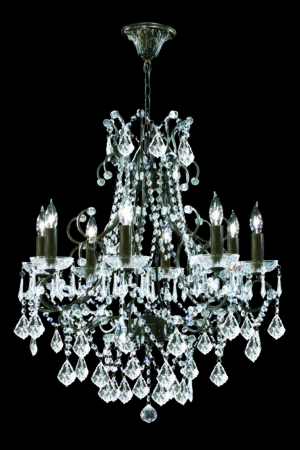 James R. Moder Charleston 8 Light Chand w/o Veil (SB) SPECTRA CRYSTAL by Swarovski (Clear)