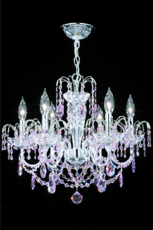 James R. Moder Regalia 6 Light Chandelier IMPERIAL Crystal (Rosa)