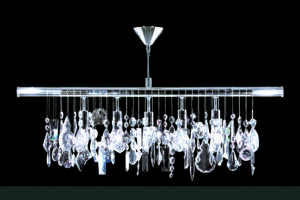 James R. Moder Contemporary Linear Chandelier IMPERIAL Crystal (Clear)