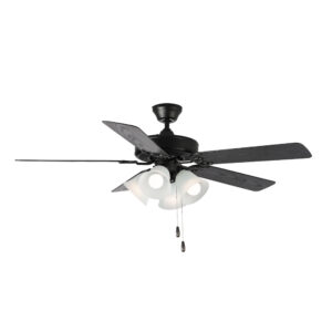 Maxim Lighting Basic-Max 52" Black Fan LED 4-Light BK/W Blades
