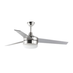 Maxim Lighting Trio 52" Nickel Fan LED 2-Light SV/BK Blades