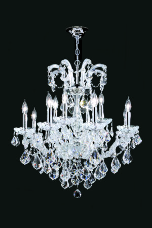 James R. Moder Maria Theresa 12 Light Chandelier IMPERIAL Crystal (Golden Teak)