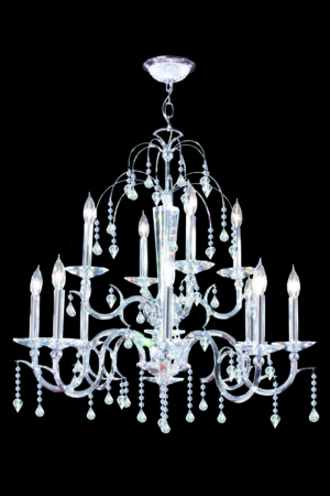 James R. Moder Medallion 12 Light Chandelier IMPERIAL Crystal (Clear)