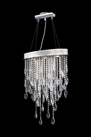 James R. Moder Oval Sculptured Leaf Chandelier IMPERIAL Crystal (Clear)