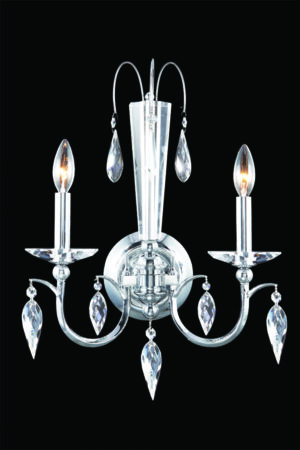 James R. Moder Sculptured Leaf 2 Light Wall Sconce IMPERIAL Crystal (Clear)