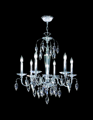 James R. Moder Sculptured Leaf 6 Light Chandelier IMPERIAL Crystal (Clear)