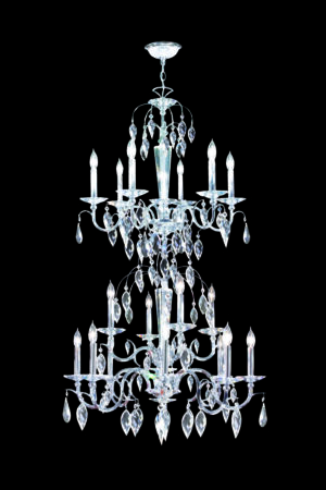 James R. Moder Sculptured Leaf 18 Light Entry Chand. IMPERIAL Crystal (Clear)