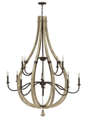 Fredrick Ramond Large Open Frame Two Tier Chandelier
