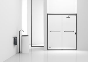 Semi-frameless shower door 60 x 72 in Brushed Nickel