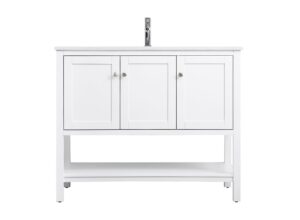 42 Inch Single Bathroom Vanity In White