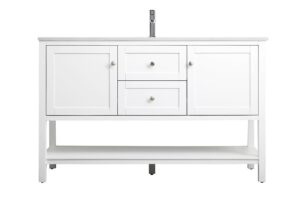 54 Inch Single Bathroom Vanity In White