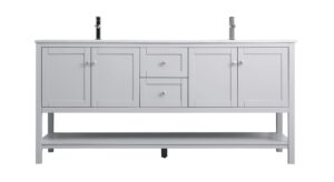 72 Inch Double Bathroom Vanity In Grey