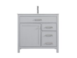 36 Inch Single Bathroom Vanity In Grey