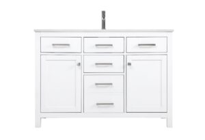 48 Inch Single Bathroom Vanity In White