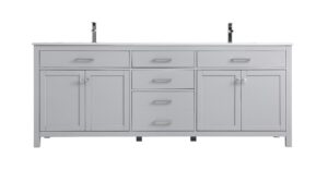 84 Inch Double Bathroom Vanity In Grey