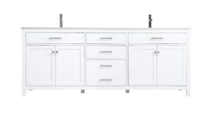 84 Inch Double Bathroom Vanity In White