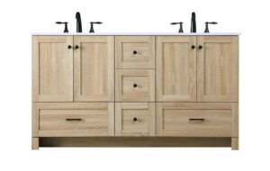 60 Inch Double Bathroom Vanity In Mango Wood