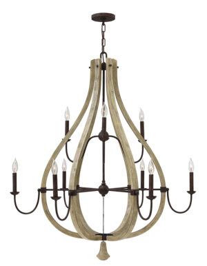 Fredrick Ramond Large Open Frame Two Tier Chandelier