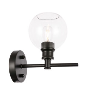 Collier 1 light Black and Clear glass Wall sconce