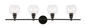 Collier 4 light Black and Clear glass Wall sconce