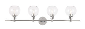 Collier 4 light Chrome and Clear glass Wall sconce