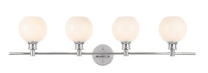 Collier 4 light Chrome and Frosted white glass Wall sconce