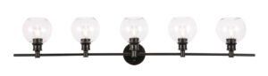 Collier 5 light Black and Clear glass Wall sconce
