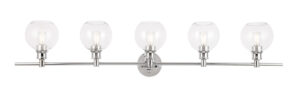 Collier 5 light Chrome and Clear glass Wall sconce