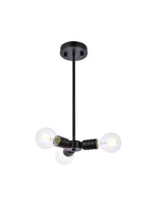 Reyes 3 lights black pendant
