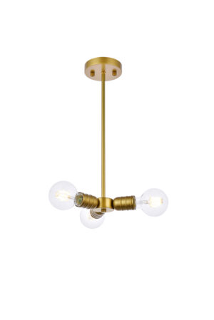 Reyes 3 lights brass pendant