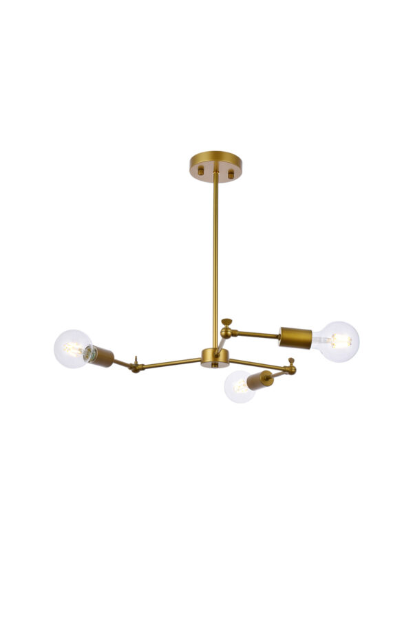 Furlong 3 lights brass pendant