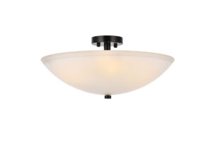 Jeanne 3 lights black and white glass flush mount