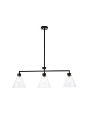 Mera 3 lights black pendant