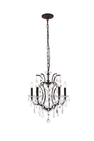 Elena 5 light Rustic Intent Pendant clear Royal Cut crystal