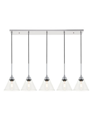 Histoire 5 light chrome Pendant