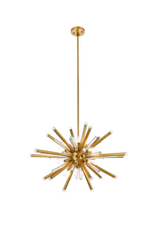 Maxwell 14 light Burnished Brass Chandelier Clear Royal Cut Crystal