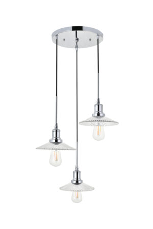 Waltz 3 light chrome Pendant