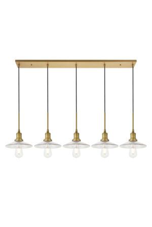 Waltz 5 light brass Pendant
