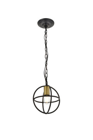 Octavia 1 light Brass and Dark Brown Pendant