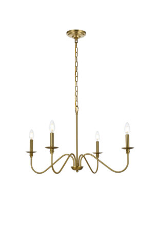 Rohan 30 inch chandelier in Satin Gold