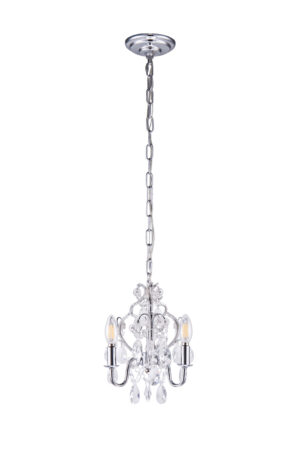 Karter Collection Pendant D9.5 H12.2 Lt:3 Chrome Finish