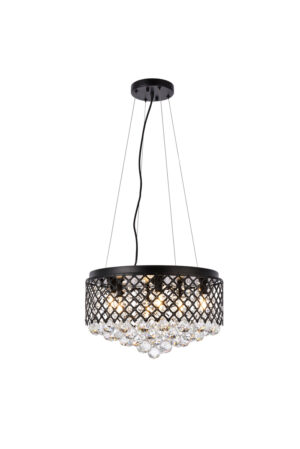 Tully 6 lights pendant in black