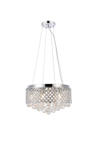 Tully 6 lights pendant in chrome