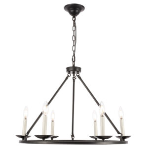 Maine 6 light Black chandelier