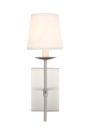 Eclipse 1 light Burnished Nickel and White shade wall sconce